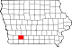 Map of Iowa highlighting Adams County.svg