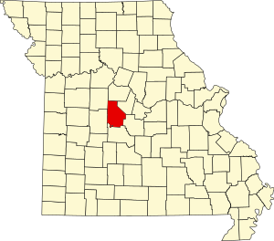 Mapa Missouri zvýrazňující Morgan County