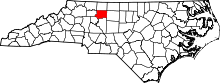Разположение на окръга в Северна Каролина