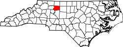 Karte von Forsyth County innerhalb von North Carolina
