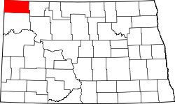 Karte von Divide County innerhalb von North Dakota