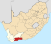 Map of South Africa with Garden Route highlighted (2016).svg