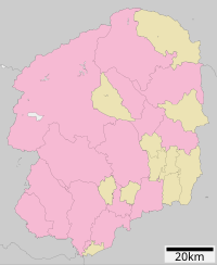 塚山古墳の位置（栃木県内）