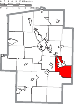 Location of Mill Township in Tuscarawas County