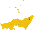 Map of comune of Rometta (province of Messina, region Sicily, Italy).svg
