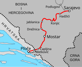 Map railway Sarajevo-Ploce hr.svg