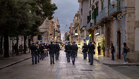 Marching band at Piazza Garibaldi, Castellana Grotte, Italy