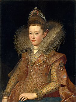 Margarita Gonzaga, future Duchess of Lorraine as depicted in 1606 by Frans Pourbus the Younger.jpg
