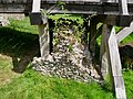 Masonry beneath the bridge into the medieval Eynsford Castle in Eynsford. [13]