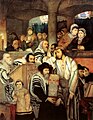 Maurycy Gottlieb, Judíos orando en la sinagoga en Yom Kipur, óleo, 1878. Museo de Arte de Tel Aviv, Israel.