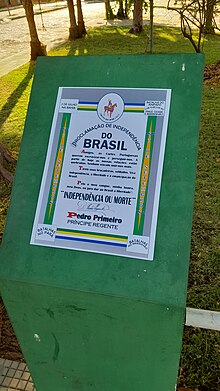 Placa no Memorial da Praça Bona Primo, local em que as tropas brasileiras se reuniram antes de ir para Batalha do Jenipapo