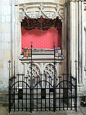 Monument to William of Hatfield in York Minster, with effigy Memorial to Prince William of Hatfield (Yorks) in York Minster.jpg