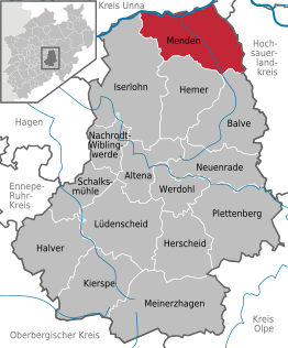 Kaart van Menden (Sauerland)
