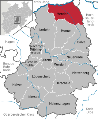 Poziția localității Menden