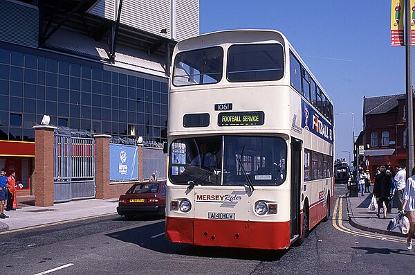 MerseyRider Leyland Atlantean at Anfield during Euro 96