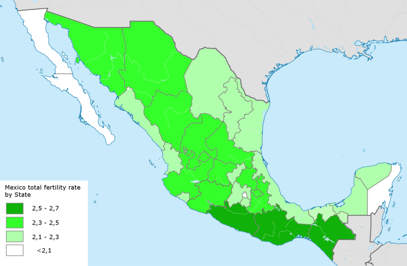 File:Mexico total fertility rate by state 2014.png