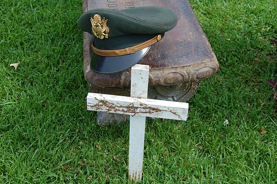 Military Hat on home made Memorial