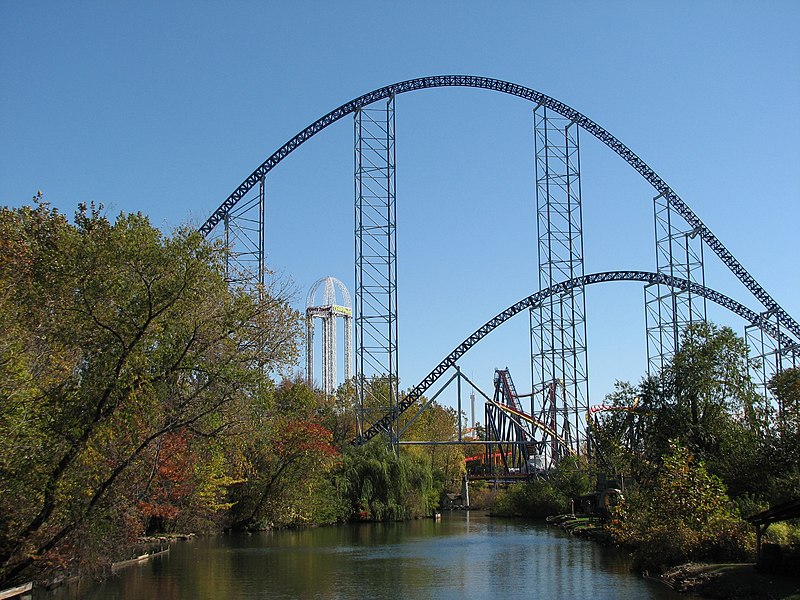 File:Millennium Force hills over the lagoon.jpg