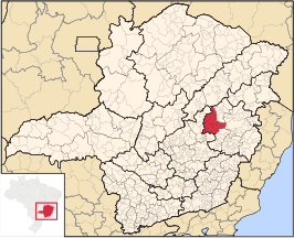 Ligging van de Braziliaanse microregio Guanhães in Minas Gerais