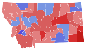 Montana's at-large congressional district election, 2000 results by county.svg