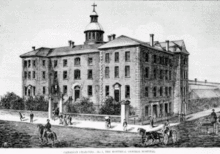 Richardson co-founded the Montreal General Hospital in 1821, and served as its first president. When the west wing was built in 1832 it was named for him. Montreal General Hospital, 1874.gif