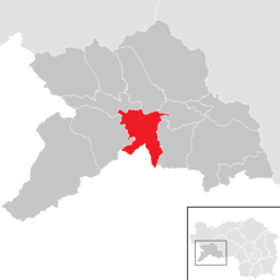 Kommunens läge i distriktet Murau