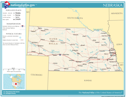 Carte du Nebraska.