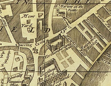Northumberland House on a 1724 map Northumberland House, 1724.png