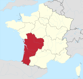 नुव्हेल-अ‍ॅकितेनचे फ्रान्स देशाच्या नकाशातील स्थान