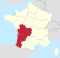 Lage der Region Nouvelle-Aquitaine in Frankreich