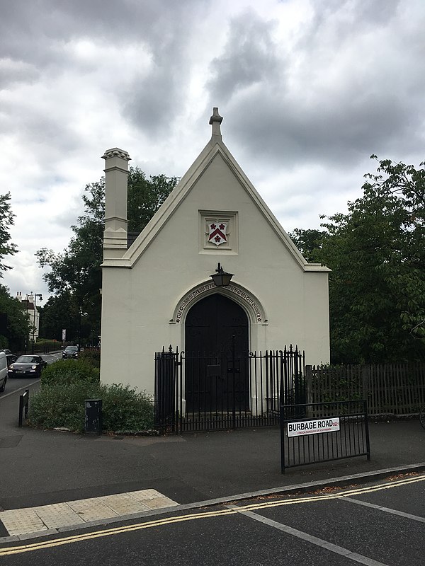 The Old Grammar School; the sign above the door says The Grammar School of the College of God's Gift Dulwich