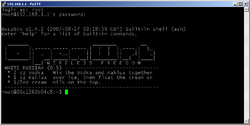 Logging into OpenWrt via SSH using PuTTY running on Windows. OpenWrtPuTTY.png