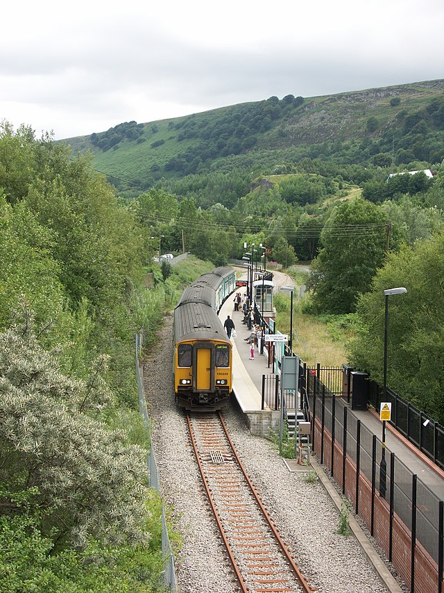 A train at Ebbw Vale Parkway station in 2010