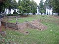 Pódio em pedra do Templo do Belvedere em Orvieto