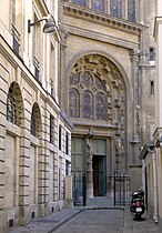 Severní vchod do kostela, slepá ulice Saint-Eustache