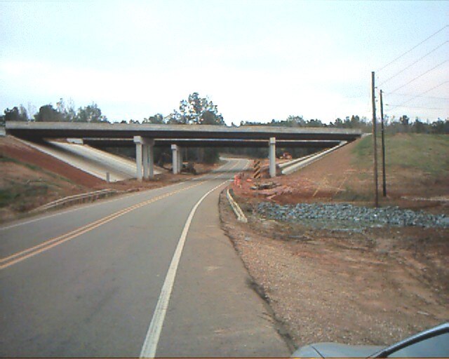 Highway 160 crosses under Interstate 49 near Doddridge