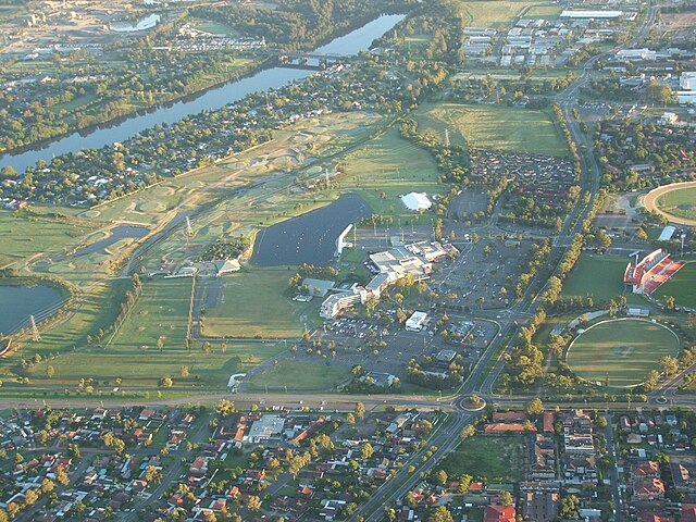 Aerial photograph of the Penrith Panthers Leagues Club complex