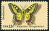 A stamp displaying an Oregon swallowtail butterfly.