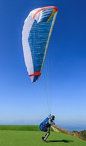 Paraglider taking off