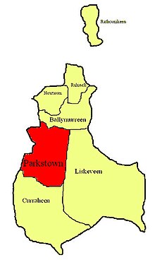 Location of the townland within the civil parish of Ballymoreen