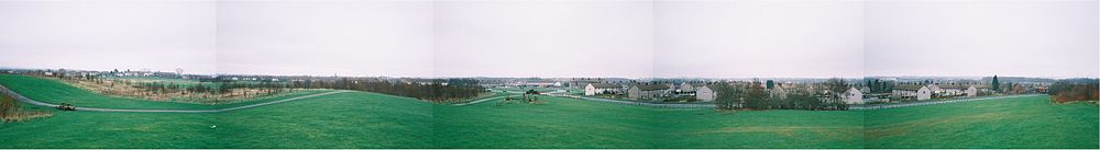 A panorama of Parr taken from atop The Duckeries local greenspace