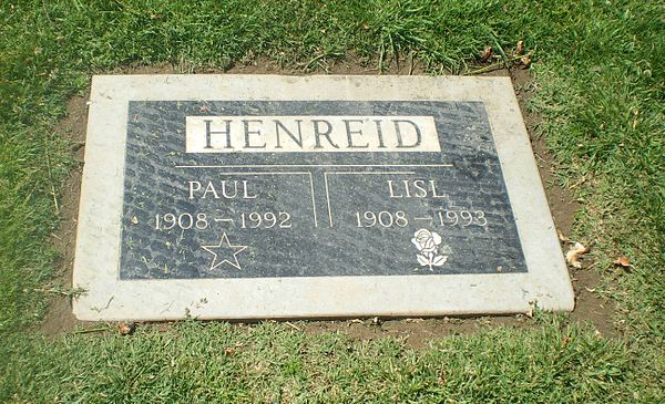 Henreid's grave at Woodlawn Cemetery in Santa Monica