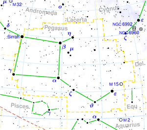 Карта на съзвездието Пегас‎