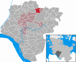 Elhelyezkedése Schleswig-Holstein térképén