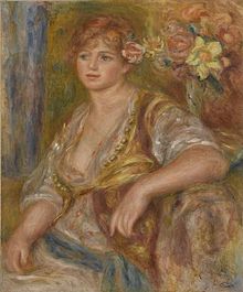 Blonde à la rose,   Hessling painted by Renoir, 1915-17