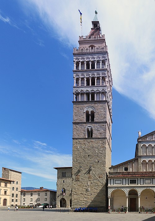 The bell tower of the cathedral in Piazza Duomo