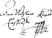 signature d'Adam Venceslas de Cieszyn