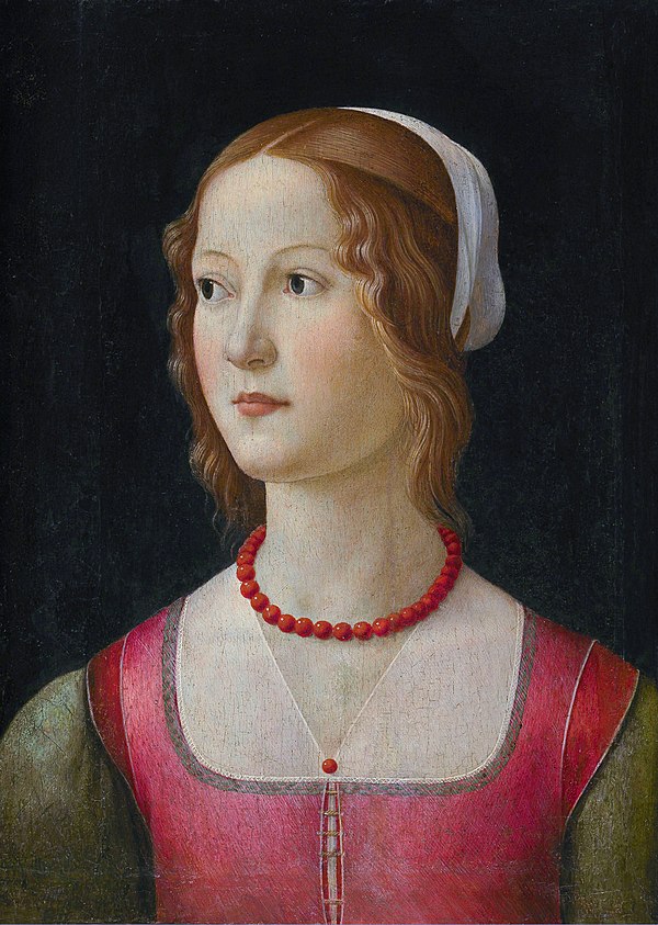 Portrait of a Young Woman; Domenico Ghirlandaio, c. 1490.