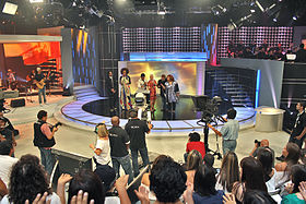 A show 2009-es szakasza, Luciana Mello, Jorge Aragão, Jair Rodrigues és Alcione jelenlétében.