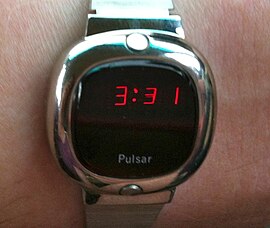 A silver Pulsar LED watch from 1976.
